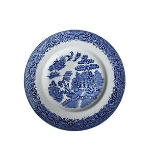 Empire Old Willow Blue & White Bread Plate Wall Dish 7" England
